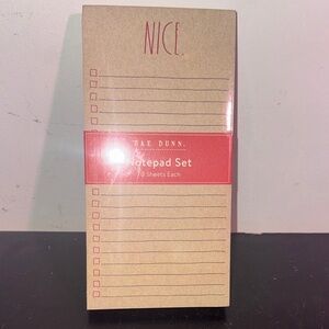 Rae Dunn Notepad Set - Tan and Red